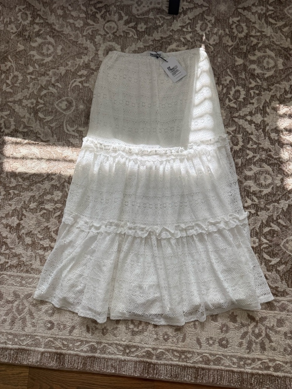 Princess Polly Lace Tiered Maxi Skirt - Women's White Skirt
